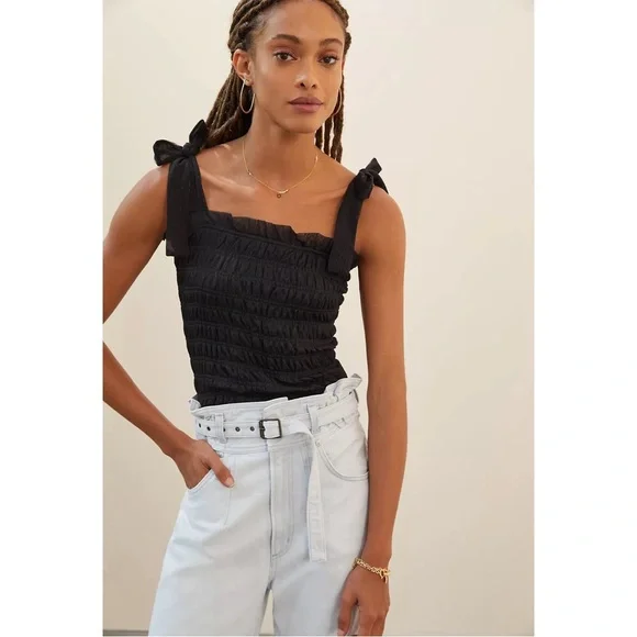 Anthropologie Black Smocked Cami NWT Size XL - Picture 2 of 12